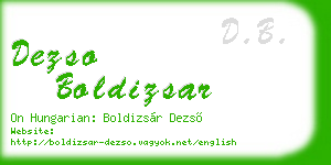 dezso boldizsar business card